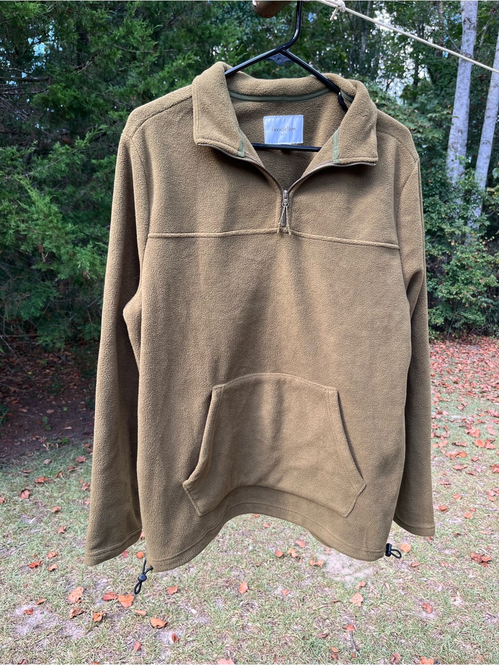 Goodfellow & Co Olive Zip-Up Fleece Pullover